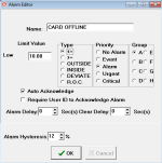 Alarm Setup Screen